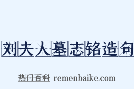 刘夫人墓志铭造句是什么意思的图片